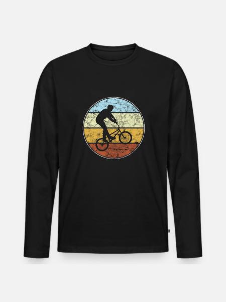 BMX Retro - Men's Premium Organic Long Sleeve Shirt - black