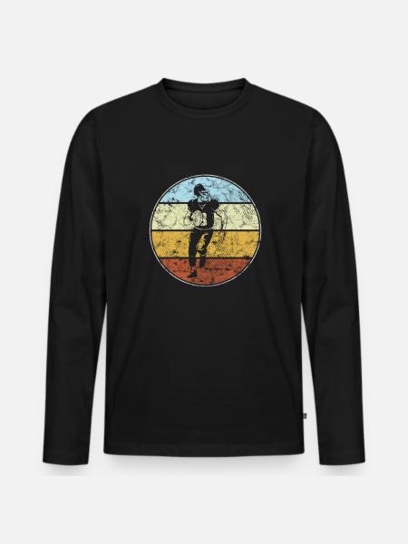 Rugby Retro - Men's Premium Organic Long Sleeve Shirt - black