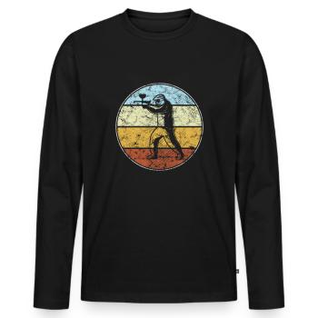 Paintball Rétro - T-shirt manches longues Premium bio Homme - noir - Devant - Nico (187cm)