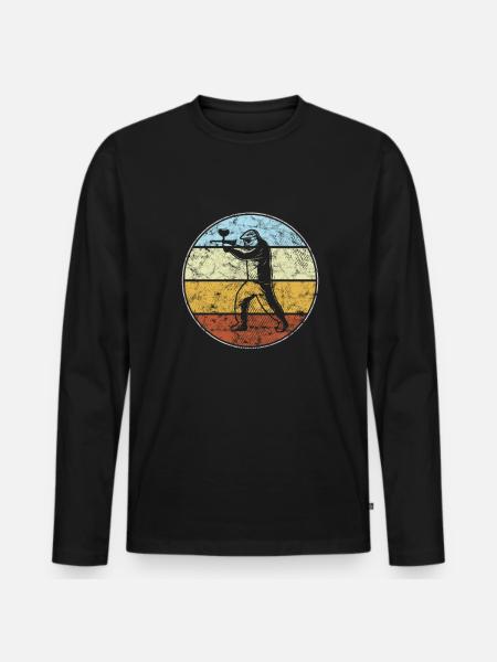 Paintball Retro - Men's Premium Organic Long Sleeve Shirt - black