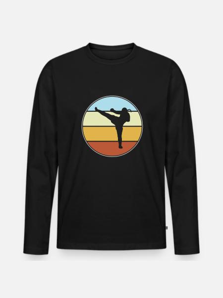 MMA Retro - Men's Premium Organic Long Sleeve Shirt - black