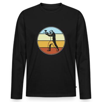 Paintball Rétro - T-shirt manches longues Premium bio Homme - noir - Devant - Nico (187cm)