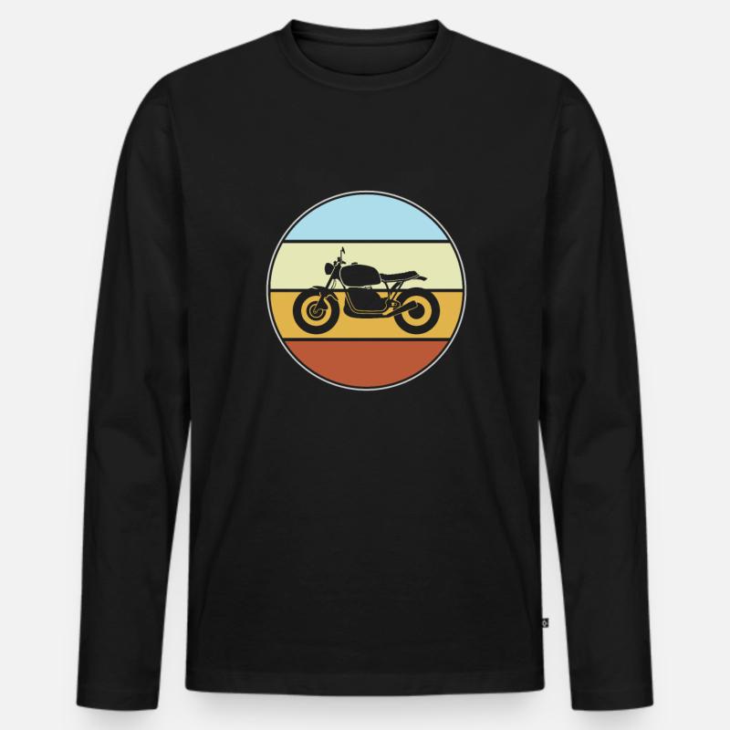Motorrad retro - Männer Premium Bio Langarmshirt - Schwarz