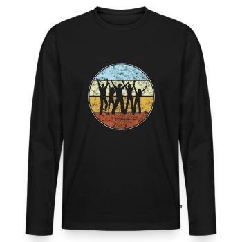 Dancing Retro - Men's Premium Organic Long Sleeve Shirt - black - Front - Nico (187cm)