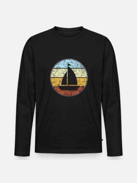 Sailing Retro - Men's Premium Organic Long Sleeve Shirt - black