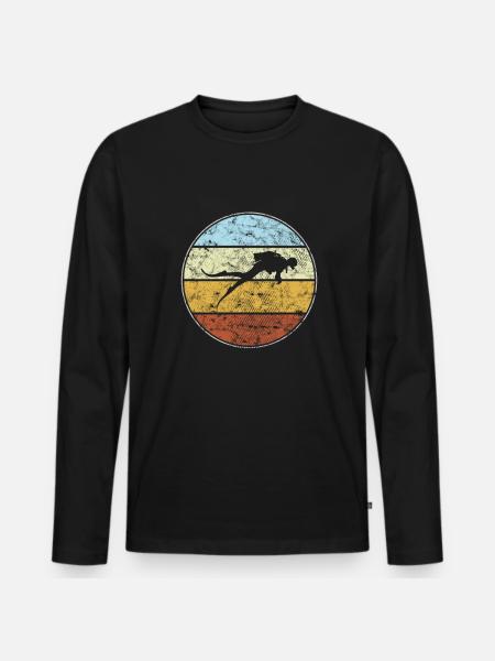 Diving Retro - Men's Premium Organic Long Sleeve Shirt - black