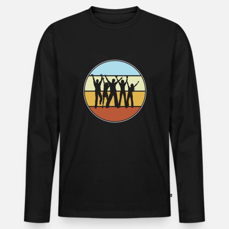Tanzen Retro - Männer Premium Bio Langarmshirt - Schwarz