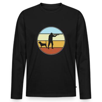 Hunter Rétro - T-shirt manches longues Premium bio Homme - noir - Devant - Nico (187cm)
