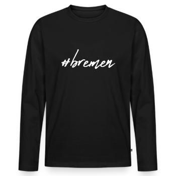 Brême - T-shirt manches longues Premium bio Homme - noir - Devant - Nico (187cm)