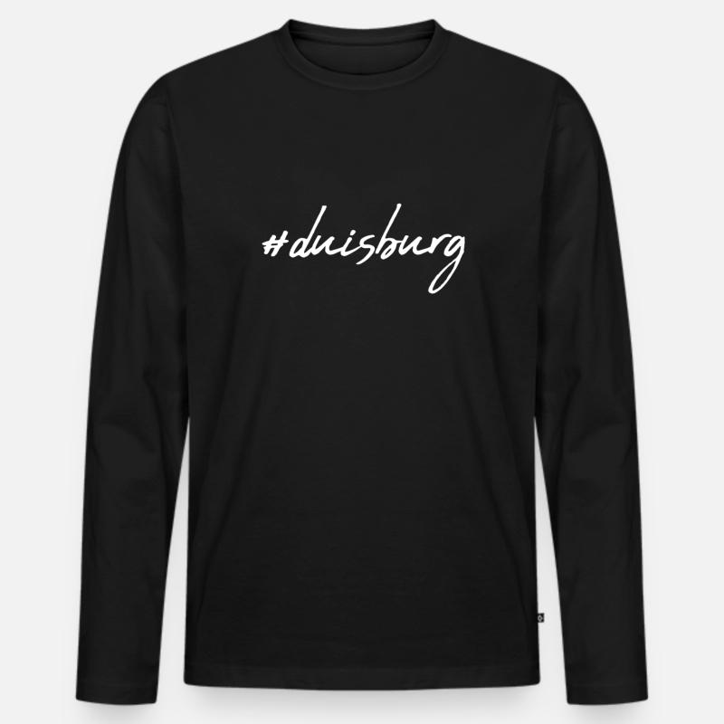 Duisburg - Männer Premium Bio Langarmshirt - Schwarz