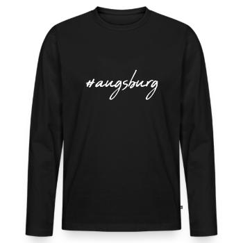 Augsburg - Men's Premium Organic Long Sleeve Shirt - black - Front - Nico (187cm)