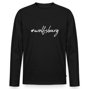 Wolfsburg - Männer Premium Bio Langarmshirt - Schwarz - Vorne - Nico (187cm)