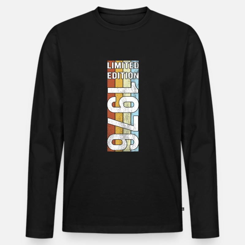 Limited Edition 1976 - Männer Premium Bio Langarmshirt - Schwarz