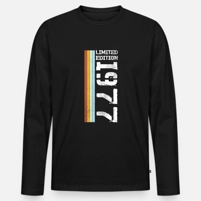 Limited Edition 1977 - Männer Premium Bio Langarmshirt - Schwarz