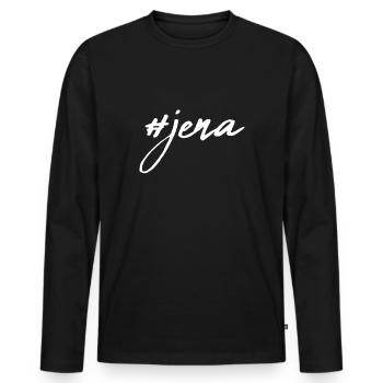 Jena - Men's Premium Organic Long Sleeve Shirt - black - Front - Nico (187cm)