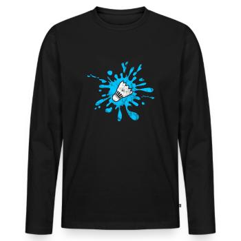 Federball - Männer Premium Bio Langarmshirt - Schwarz - Vorne - Nico (187cm)