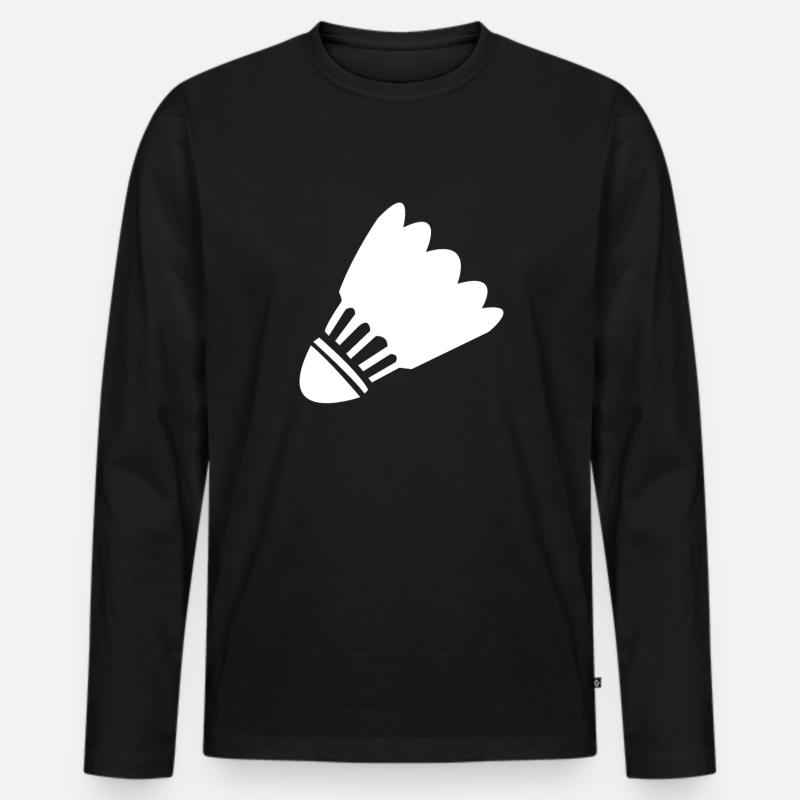 Badminton - Männer Premium Bio Langarmshirt - Schwarz