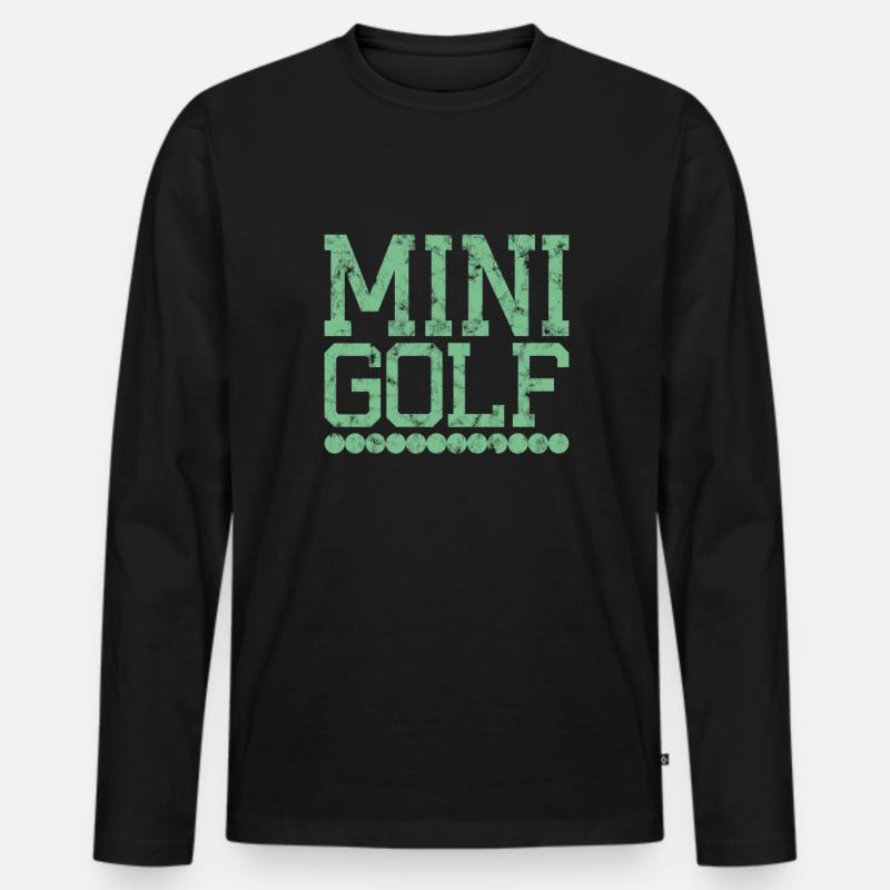 Minigolf - Männer Premium Bio Langarmshirt - Schwarz