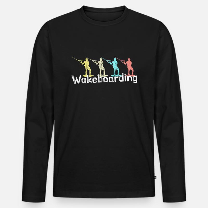 Wakeboarding - Männer Premium Bio Langarmshirt - Schwarz