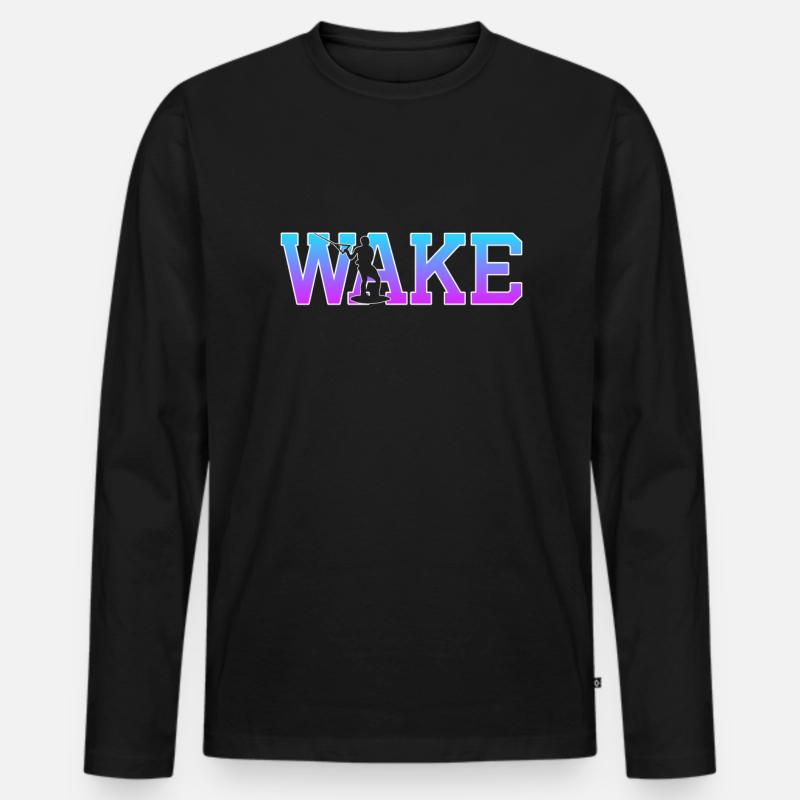 Wakeboarding - Männer Premium Bio Langarmshirt - Schwarz