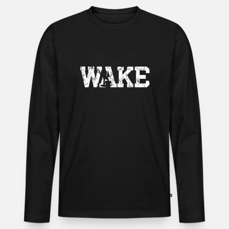 Wakeboarding - Männer Premium Bio Langarmshirt - Schwarz