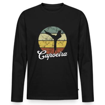 Capoeira - Men's Premium Organic Long Sleeve Shirt - black - Front - Nico (187cm)