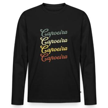 Capoeira - Men's Premium Organic Long Sleeve Shirt - black - Front - Nico (187cm)