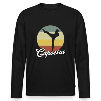 Capoeira - Men's Premium Organic Long Sleeve Shirt - black - Front - Nico (187cm)