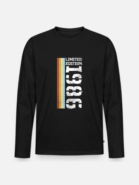 Limited Edition Retro 1986 - Männer Premium Bio Langarmshirt - Schwarz
