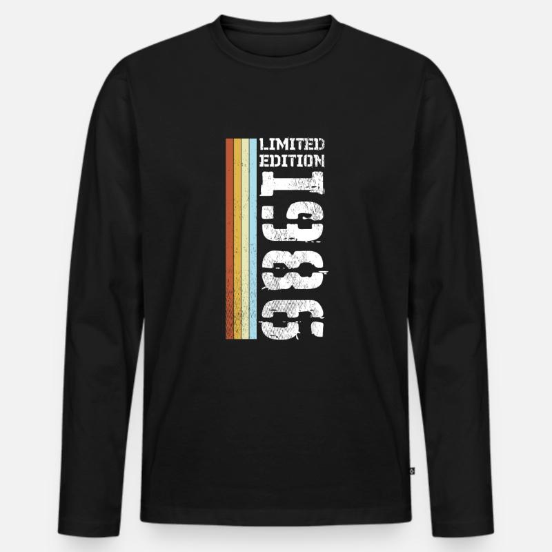 Limited Edition Retro 1986 - Männer Premium Bio Langarmshirt - Schwarz