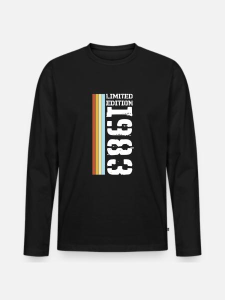 Limited Edition Retro 1983 - Männer Premium Bio Langarmshirt - Schwarz