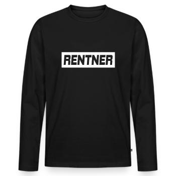 Rentner - Männer Premium Bio Langarmshirt - Schwarz - Vorne - Nico (187cm)