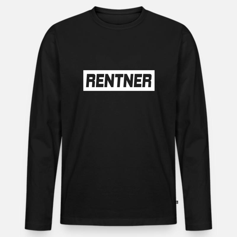 Rentner - Männer Premium Bio Langarmshirt - Schwarz