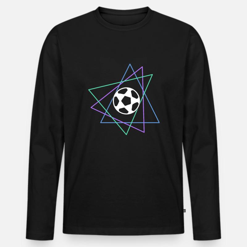 Fußball - Männer Premium Bio Langarmshirt - Schwarz