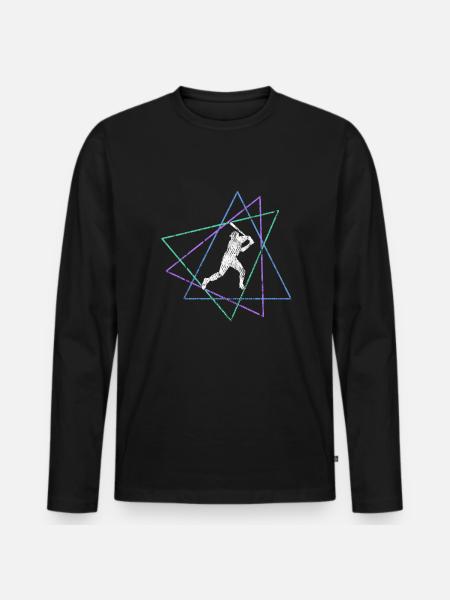 Baseball - Männer Premium Bio Langarmshirt - Schwarz