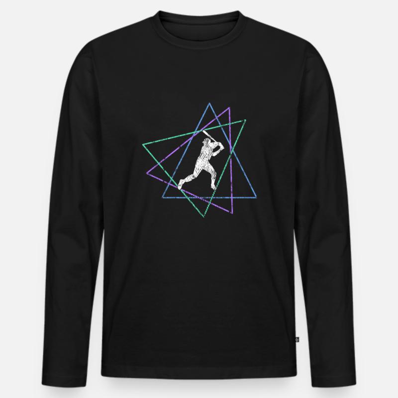 Baseball - Männer Premium Bio Langarmshirt - Schwarz