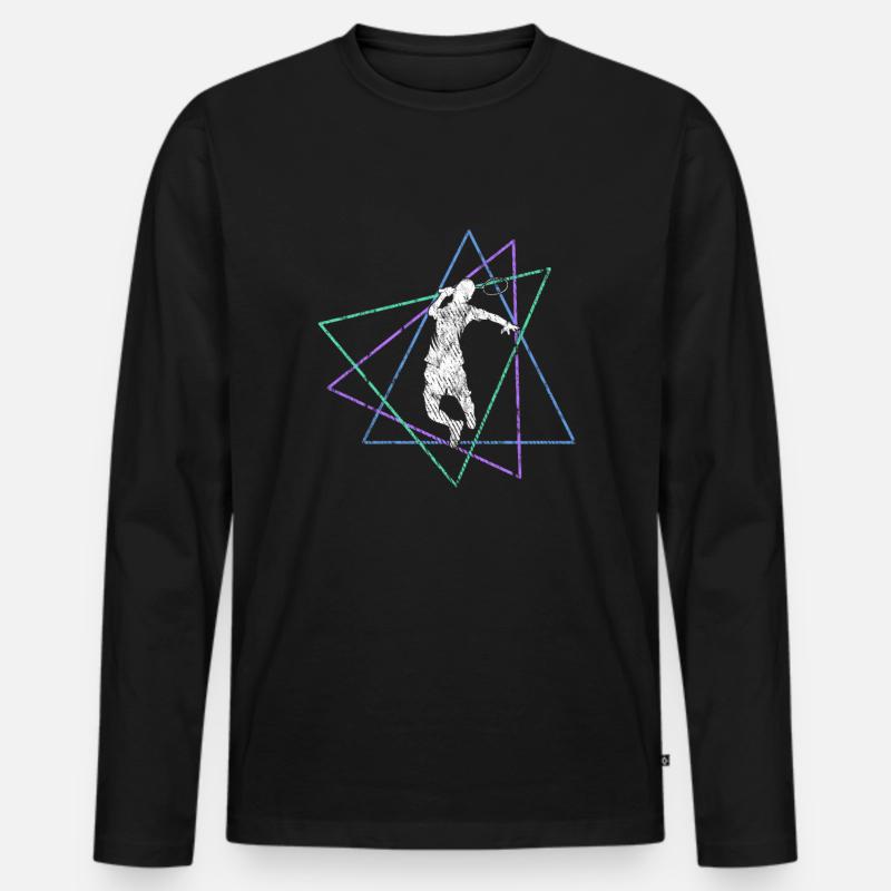 Badminton - Männer Premium Bio Langarmshirt - Schwarz