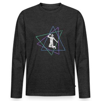 Sing - Men's Premium Organic Long Sleeve Shirt - heather anthracite - Front - Nico (187cm)
