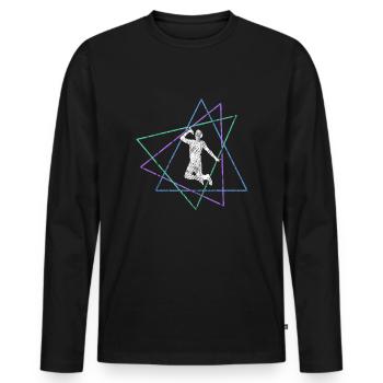 Sing - Men's Premium Organic Long Sleeve Shirt - black - Front - Nico (187cm)