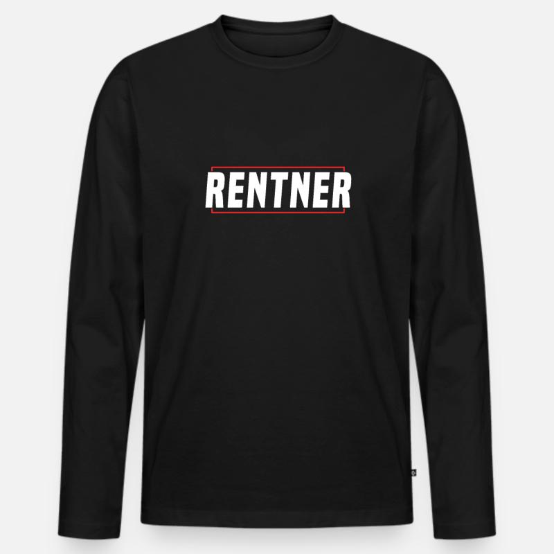 Rentner - Männer Premium Bio Langarmshirt - Schwarz