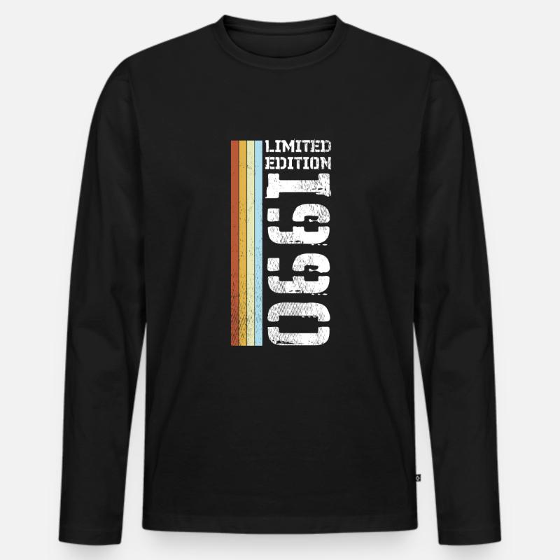 Limited Edition Retro 1990 - Männer Premium Bio Langarmshirt - Schwarz