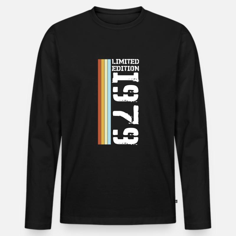 Limited Edition Retro 1979 - Männer Premium Bio Langarmshirt - Schwarz