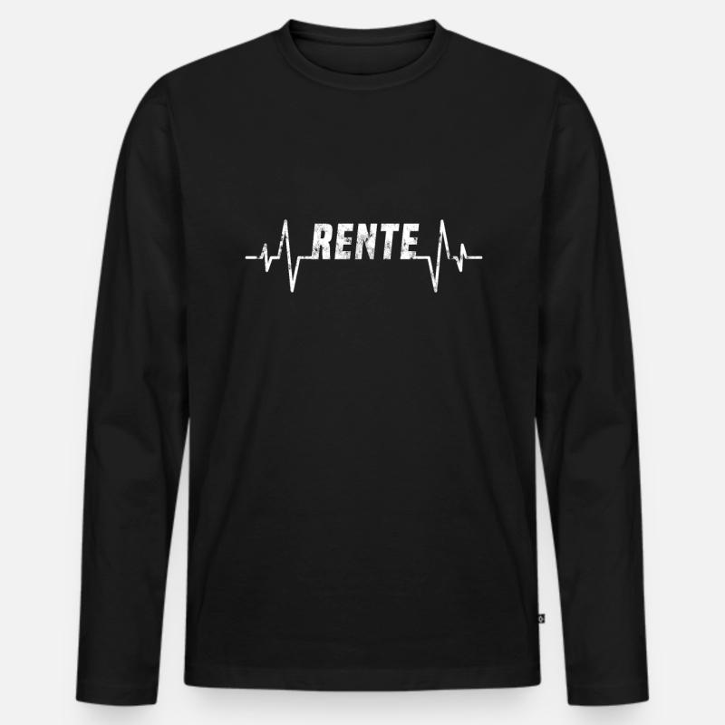 Rente Herzschlag - Männer Premium Bio Langarmshirt - Schwarz