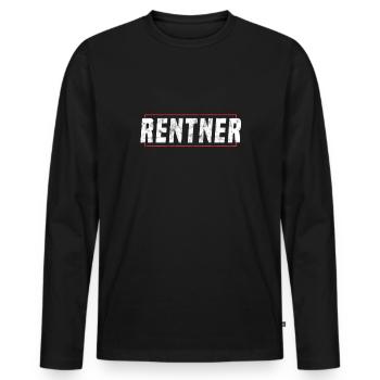 Rentner - Männer Premium Bio Langarmshirt - Schwarz - Vorne - Nico (187cm)