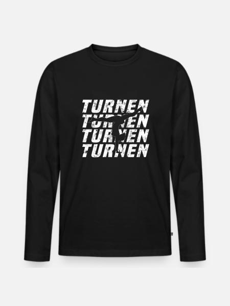 Turnen - Männer Premium Bio Langarmshirt - Schwarz