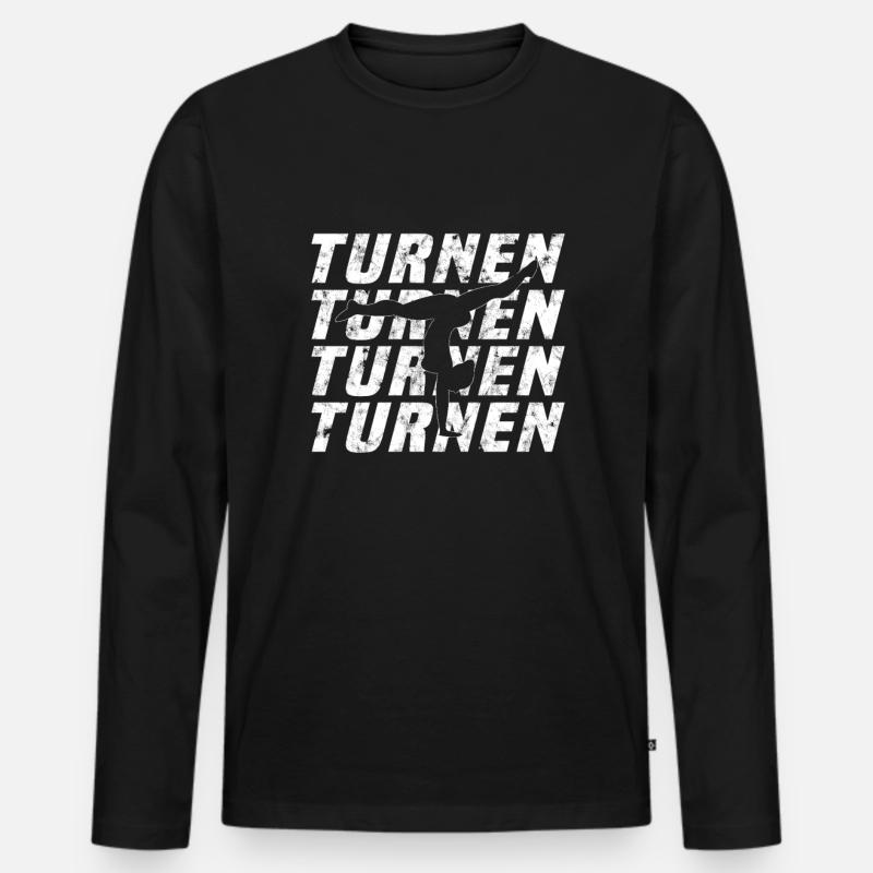 Turnen - Männer Premium Bio Langarmshirt - Schwarz
