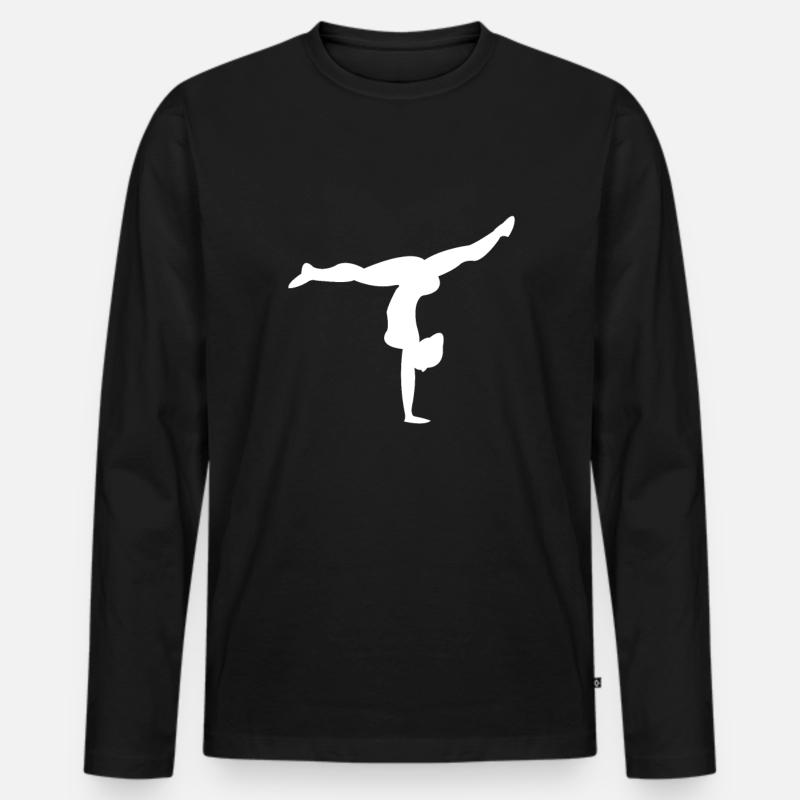 Turnen - Männer Premium Bio Langarmshirt - Schwarz