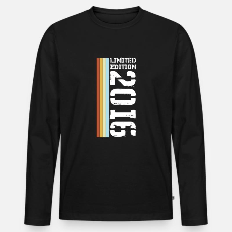 Limited Edition Retro 2016 - Männer Premium Bio Langarmshirt - Schwarz