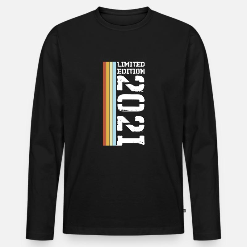 Limited Edition Retro 2021 - Männer Premium Bio Langarmshirt - Schwarz
