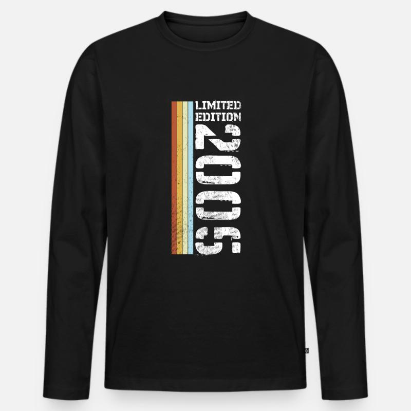 Limited Edition Retro 2005 - Männer Premium Bio Langarmshirt - Schwarz